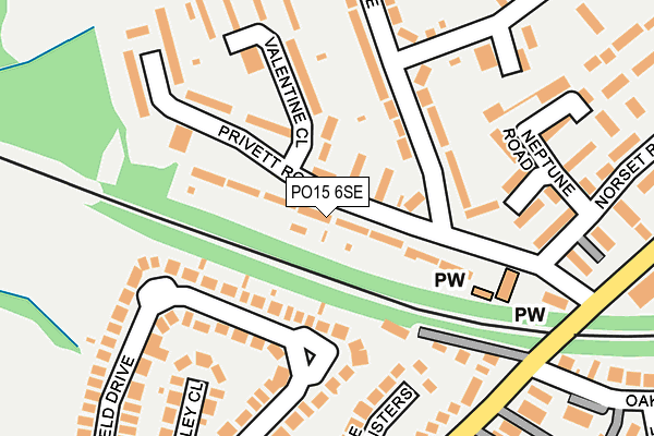 PO15 6SE map - OS OpenMap – Local (Ordnance Survey)