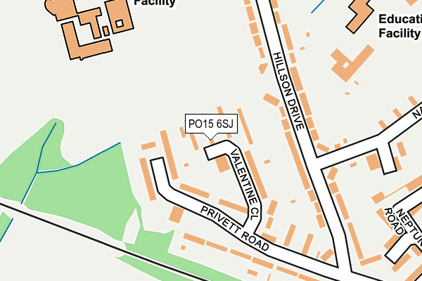 PO15 6SJ map - OS OpenMap – Local (Ordnance Survey)