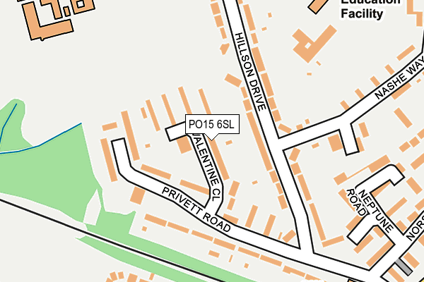 PO15 6SL map - OS OpenMap – Local (Ordnance Survey)