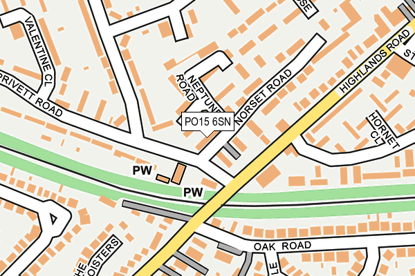 PO15 6SN map - OS OpenMap – Local (Ordnance Survey)