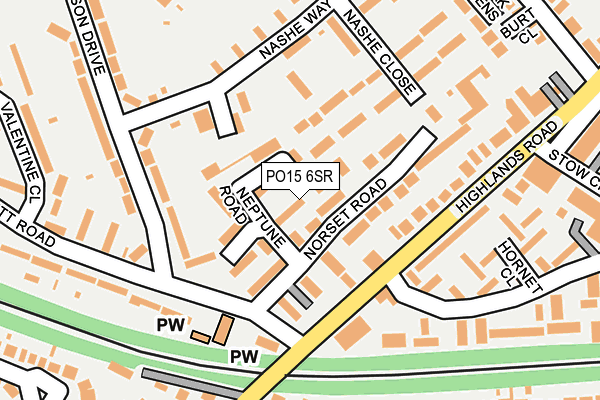 PO15 6SR map - OS OpenMap – Local (Ordnance Survey)