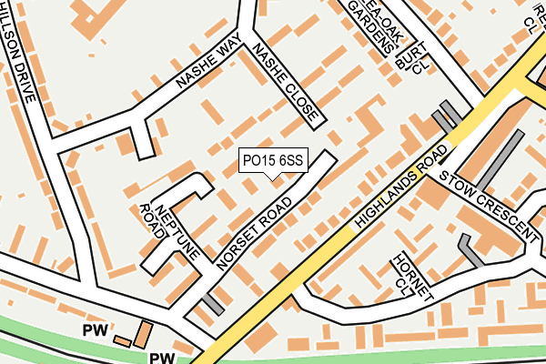 PO15 6SS map - OS OpenMap – Local (Ordnance Survey)