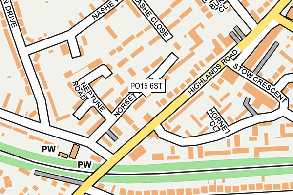 PO15 6ST map - OS OpenMap – Local (Ordnance Survey)