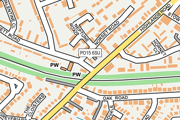 PO15 6SU map - OS OpenMap – Local (Ordnance Survey)