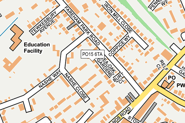 PO15 6TA map - OS OpenMap – Local (Ordnance Survey)