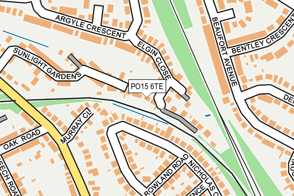 PO15 6TE map - OS OpenMap – Local (Ordnance Survey)