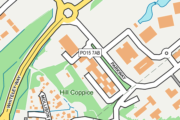 PO15 7AB map - OS OpenMap – Local (Ordnance Survey)