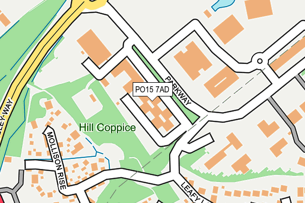 PO15 7AD map - OS OpenMap – Local (Ordnance Survey)