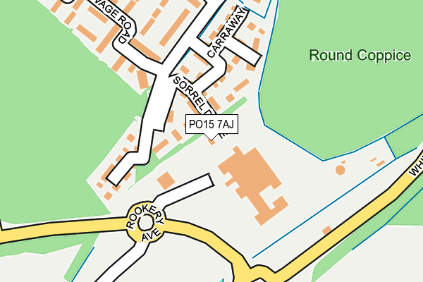 PO15 7AJ map - OS OpenMap – Local (Ordnance Survey)