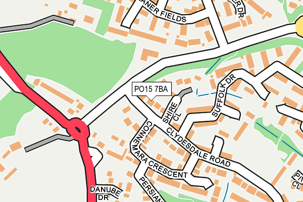 PO15 7BA map - OS OpenMap – Local (Ordnance Survey)