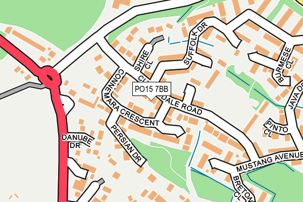 PO15 7BB map - OS OpenMap – Local (Ordnance Survey)