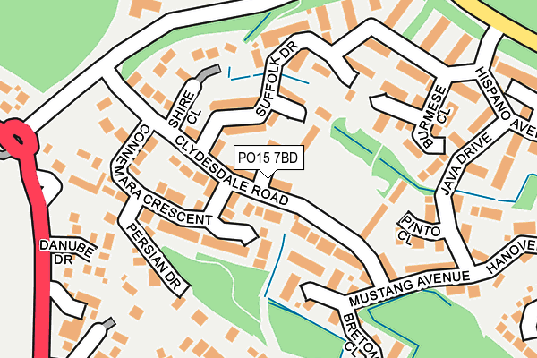 PO15 7BD map - OS OpenMap – Local (Ordnance Survey)