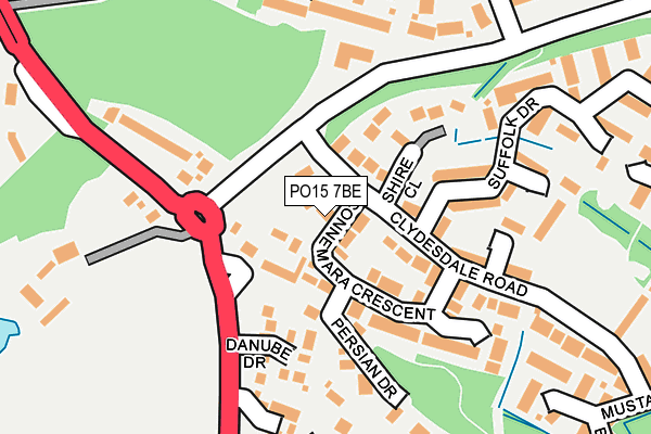PO15 7BE map - OS OpenMap – Local (Ordnance Survey)
