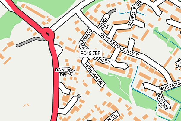 PO15 7BF map - OS OpenMap – Local (Ordnance Survey)