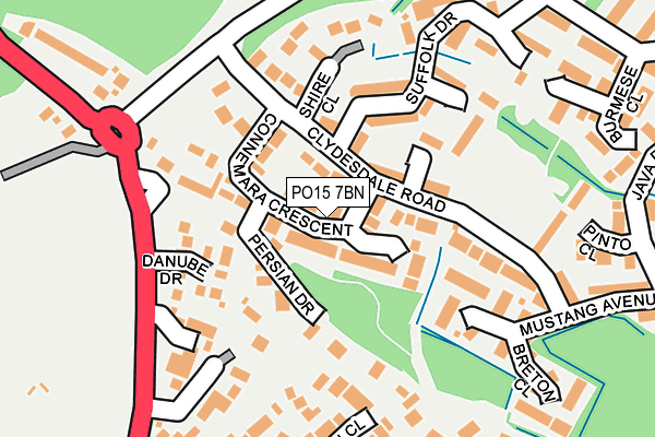 PO15 7BN map - OS OpenMap – Local (Ordnance Survey)