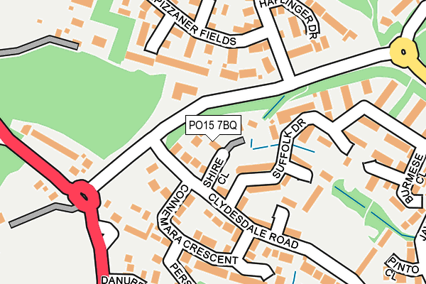 PO15 7BQ map - OS OpenMap – Local (Ordnance Survey)