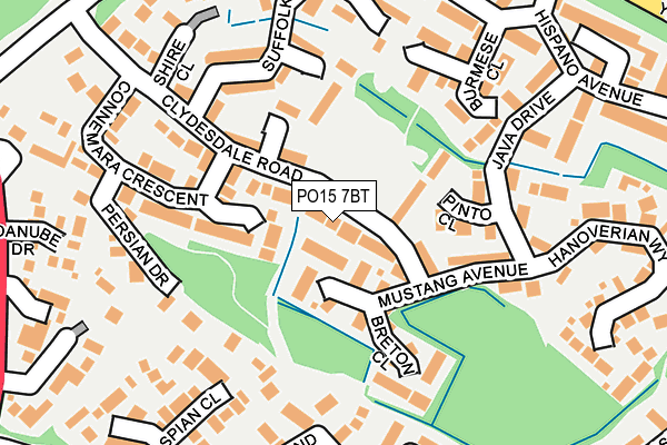 PO15 7BT map - OS OpenMap – Local (Ordnance Survey)
