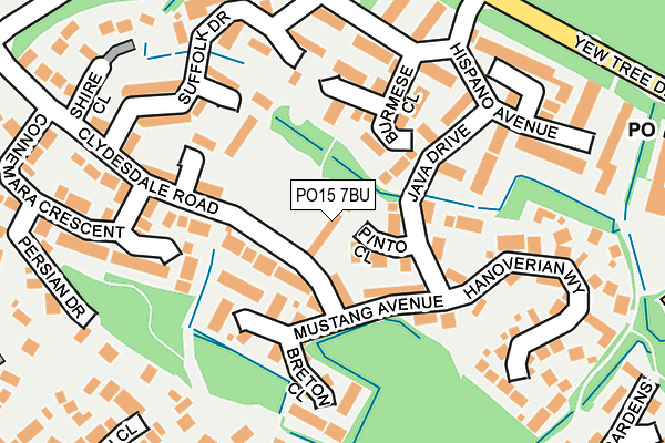 PO15 7BU map - OS OpenMap – Local (Ordnance Survey)