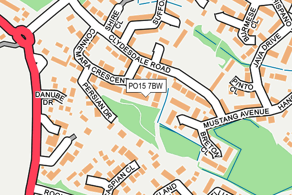 PO15 7BW map - OS OpenMap – Local (Ordnance Survey)