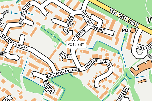 PO15 7BY map - OS OpenMap – Local (Ordnance Survey)