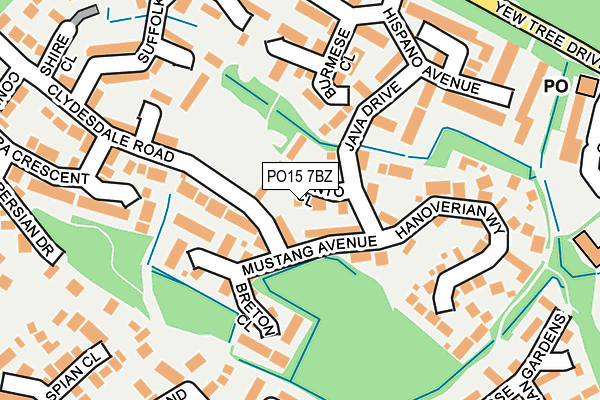 PO15 7BZ map - OS OpenMap – Local (Ordnance Survey)