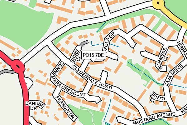 PO15 7DE map - OS OpenMap – Local (Ordnance Survey)