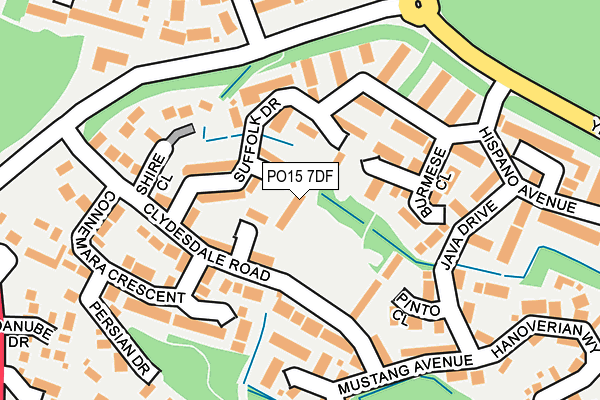 PO15 7DF map - OS OpenMap – Local (Ordnance Survey)