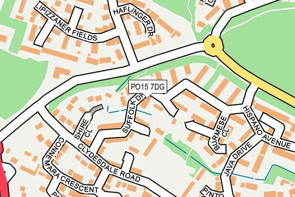 PO15 7DG map - OS OpenMap – Local (Ordnance Survey)