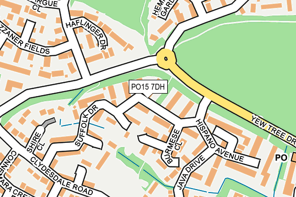 PO15 7DH map - OS OpenMap – Local (Ordnance Survey)