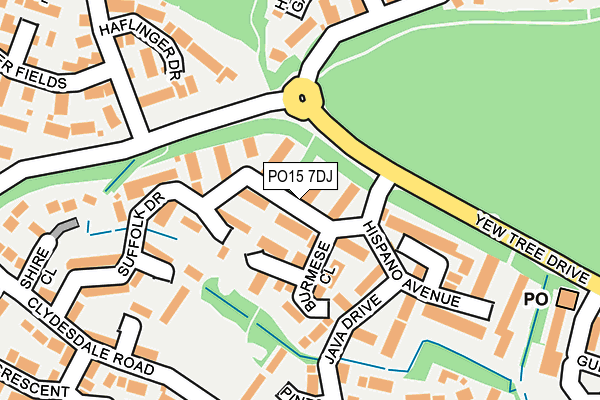 PO15 7DJ map - OS OpenMap – Local (Ordnance Survey)