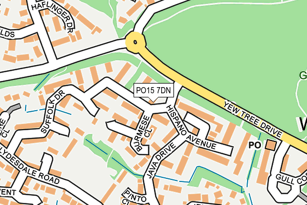 PO15 7DN map - OS OpenMap – Local (Ordnance Survey)