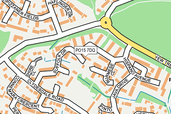 PO15 7DQ map - OS OpenMap – Local (Ordnance Survey)