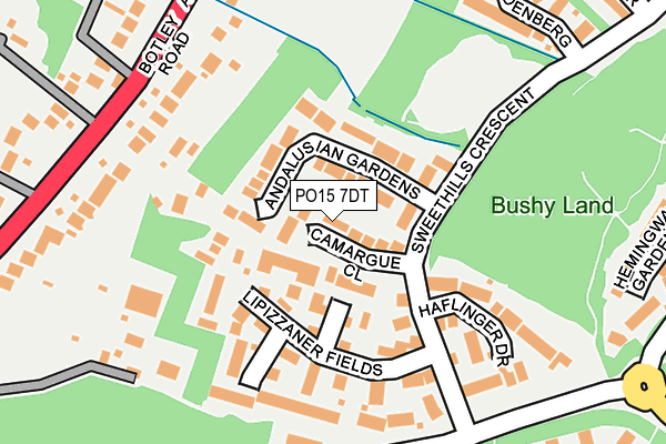 PO15 7DT map - OS OpenMap – Local (Ordnance Survey)