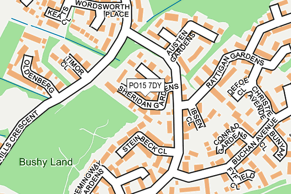 PO15 7DY map - OS OpenMap – Local (Ordnance Survey)