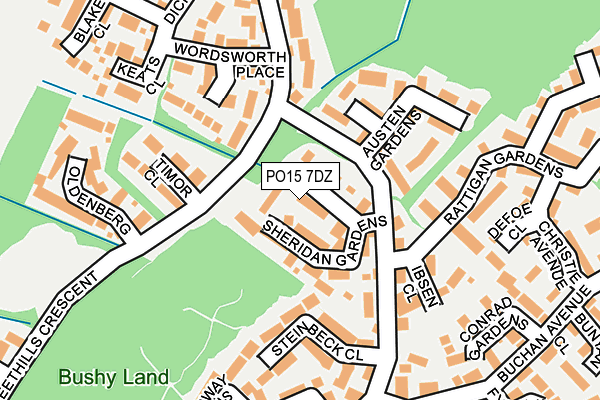 PO15 7DZ map - OS OpenMap – Local (Ordnance Survey)