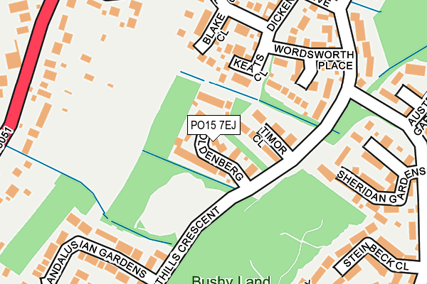 PO15 7EJ map - OS OpenMap – Local (Ordnance Survey)