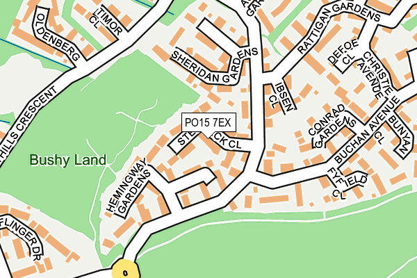 PO15 7EX map - OS OpenMap – Local (Ordnance Survey)