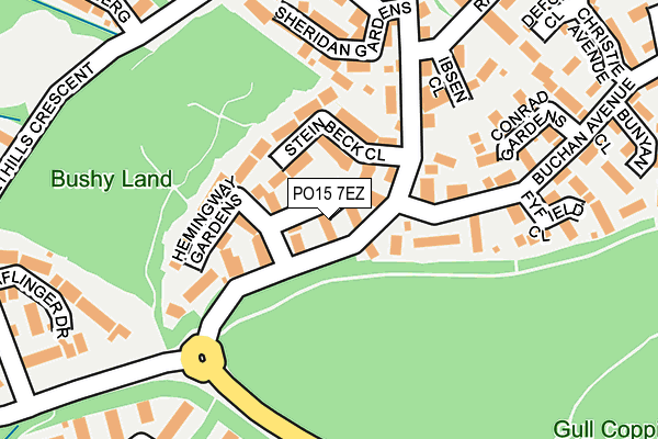 PO15 7EZ map - OS OpenMap – Local (Ordnance Survey)