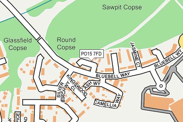 PO15 7FD map - OS OpenMap – Local (Ordnance Survey)