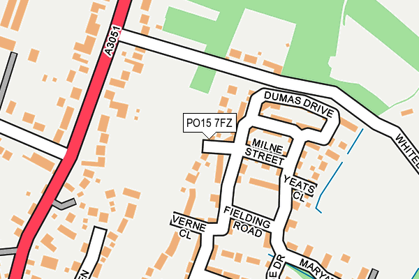 PO15 7FZ map - OS OpenMap – Local (Ordnance Survey)