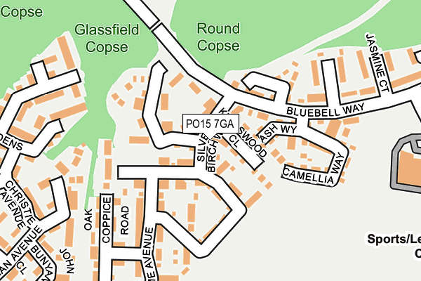 PO15 7GA map - OS OpenMap – Local (Ordnance Survey)