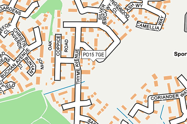 PO15 7GE map - OS OpenMap – Local (Ordnance Survey)