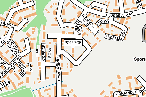 PO15 7GF map - OS OpenMap – Local (Ordnance Survey)