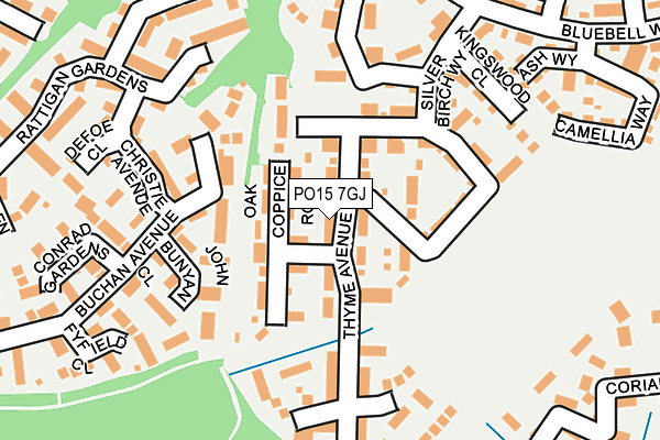 PO15 7GJ map - OS OpenMap – Local (Ordnance Survey)