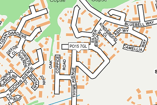 PO15 7GL map - OS OpenMap – Local (Ordnance Survey)