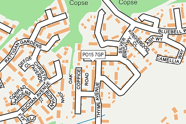 PO15 7GP map - OS OpenMap – Local (Ordnance Survey)