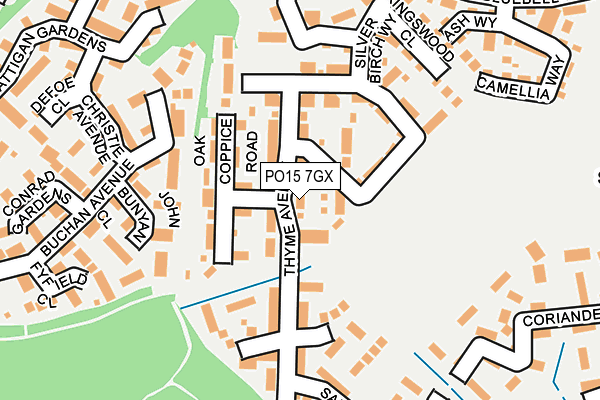 PO15 7GX map - OS OpenMap – Local (Ordnance Survey)
