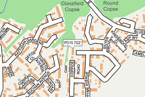 PO15 7GZ map - OS OpenMap – Local (Ordnance Survey)