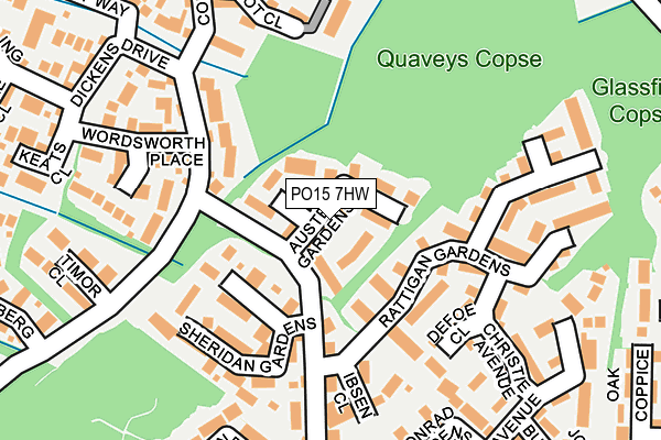 PO15 7HW map - OS OpenMap – Local (Ordnance Survey)