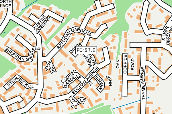 PO15 7JE map - OS OpenMap – Local (Ordnance Survey)